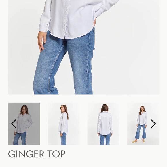 NWT Thread and Supply "GINGER" white XL button-down blouse - super SOFT fabric - Picture 11 of 12